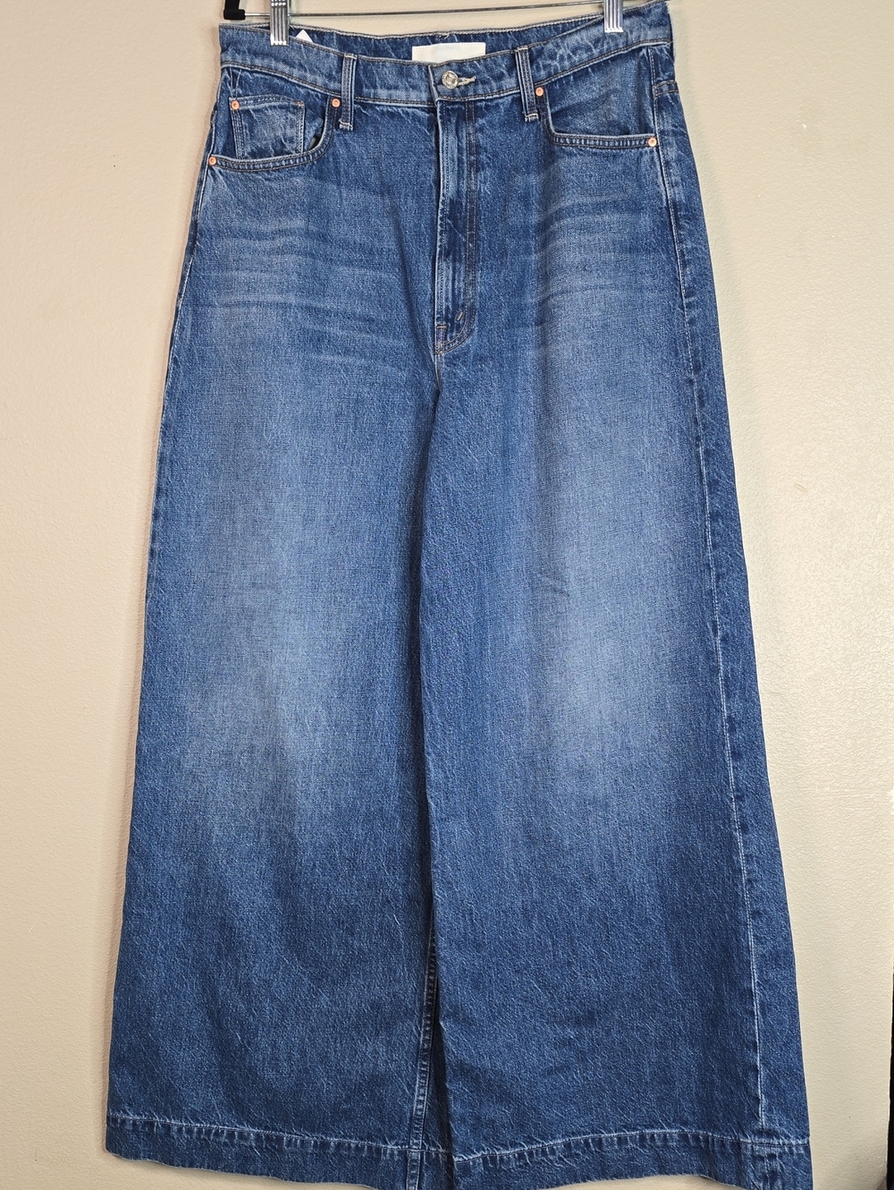 MOTHER  Superior The Headliner Sneak Denim Jeans  Green Thumb Size 32
